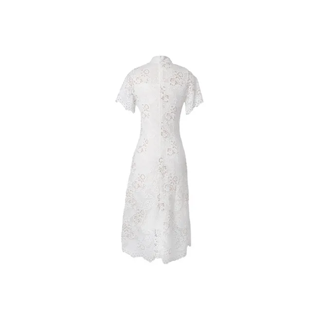JINYE ORIENTAL Cheongsam Women's Milk Tea White-1
