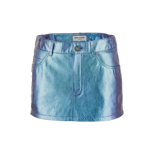 SAINT LAURENT Denim Short Skirts Women's Blue