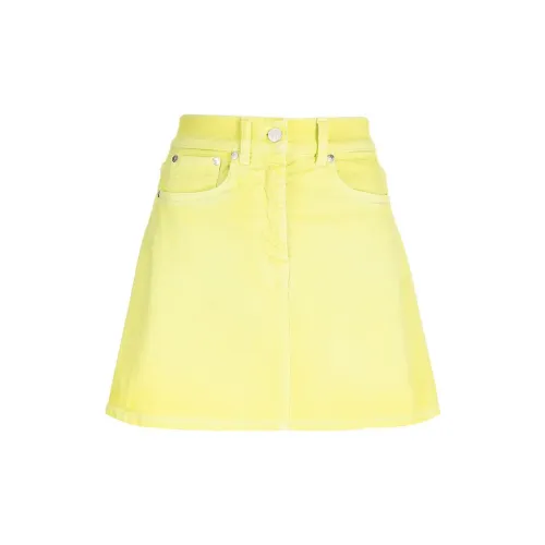 MSGM Denim Short Skirts Women's Yellow Green