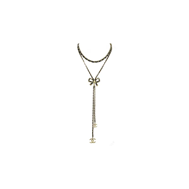 CHANEL Necklaces Women's Black/Gold-0