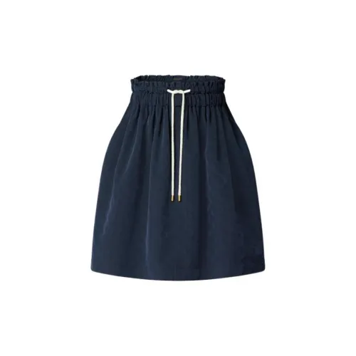 LOUIS VUITTON New Quarterly Products Of LV Casual Long Skirts Women's Navy Blue