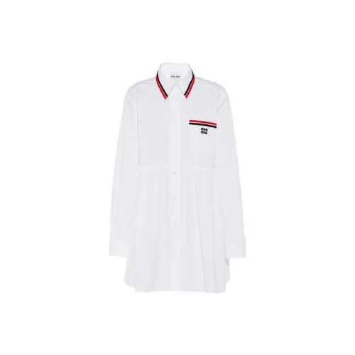 MIU MIU Long-Sleeved Dresses Women's White