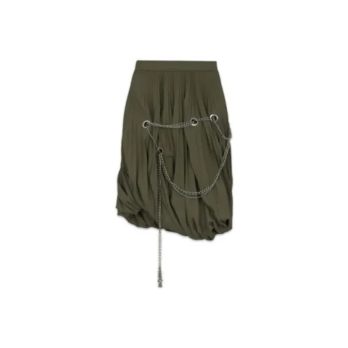 WE11DONE Casual Long Skirts Women's Army Green