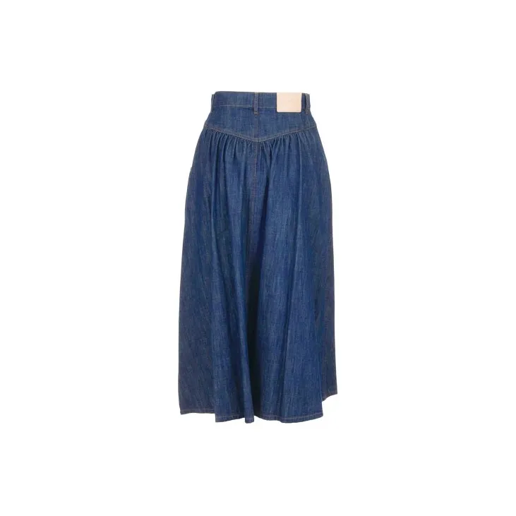 See By Chloe Denim Long Skirts Women's Blue-1