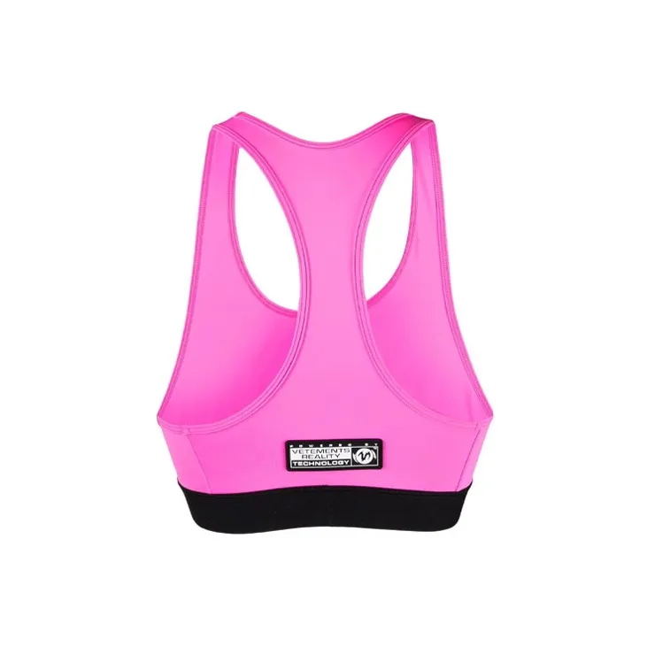Vetements Logo Sports Bra 'Hot Pink/Black'-1