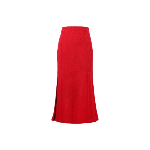 1JINN STUDIO Casual Long Skirts Women's Christmas Red