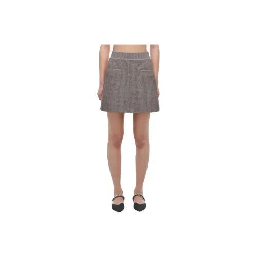 Self-portrait Casual Short Skirts Women's Dark Gray Brown