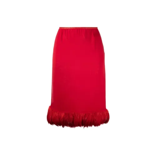 SAINT LAURENT Casual Long Skirts Women's Red