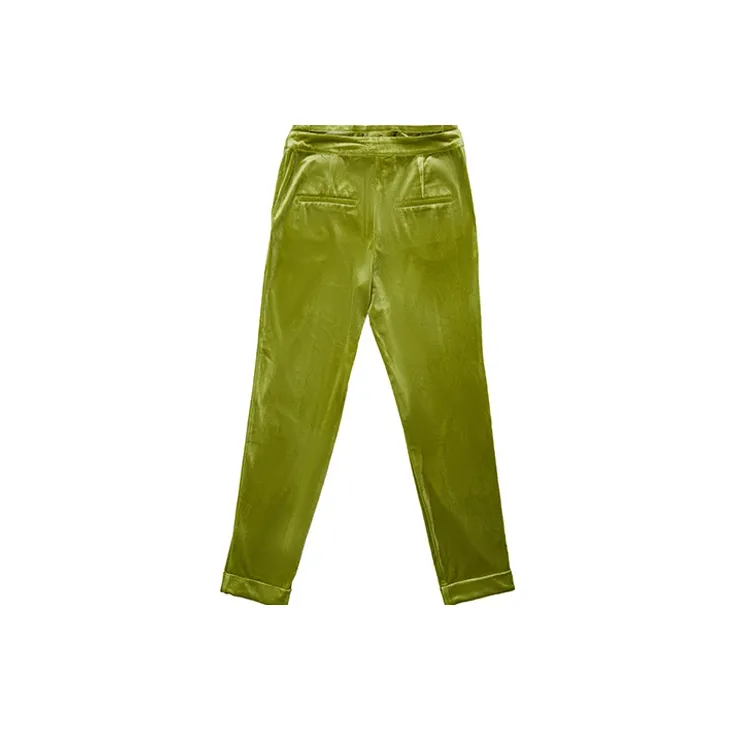 D. MARTINA QUEEN Casual Pants Women's Yellow Green-1