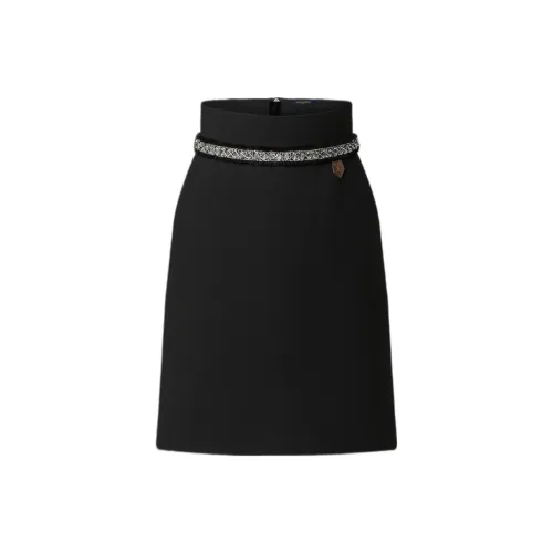 LOUIS VUITTON New Quarterly Products Of LV Casual Long Skirts Women's Black