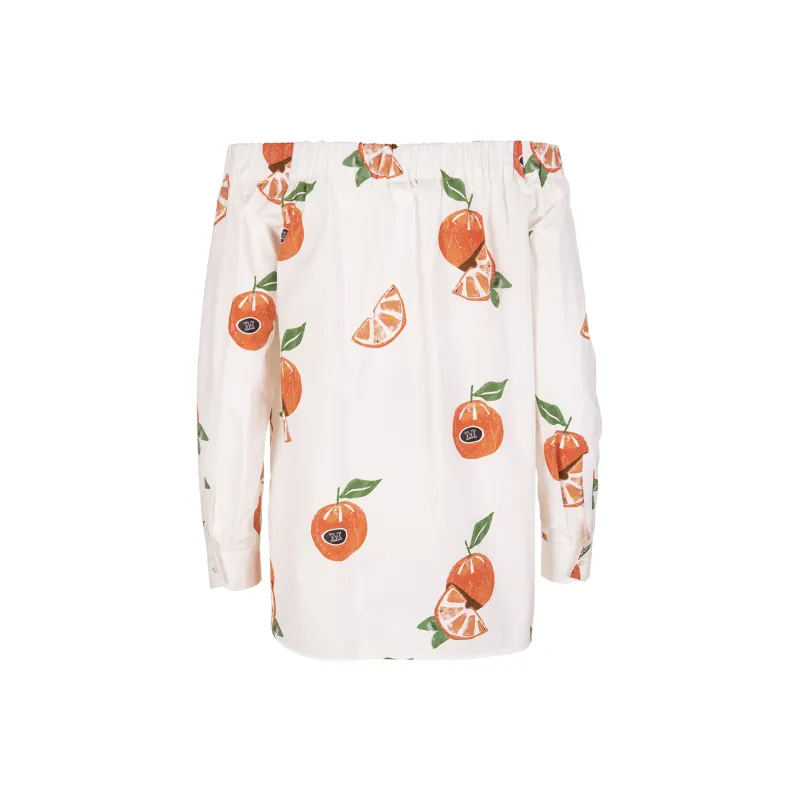 MaxMara Curacao Printed Off Shoulder Top-1