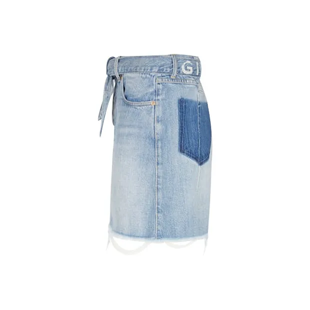 Givenchy Denim Short Skirts Women's Light Blue-2