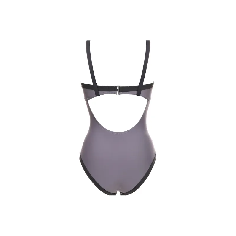 Selmark One Piece Swimsuits Women's Purple Gray-2