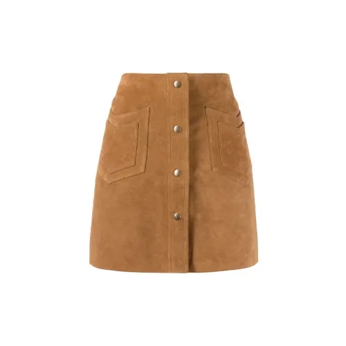 SAINT LAURENT Denim Short Skirts Women's Brown