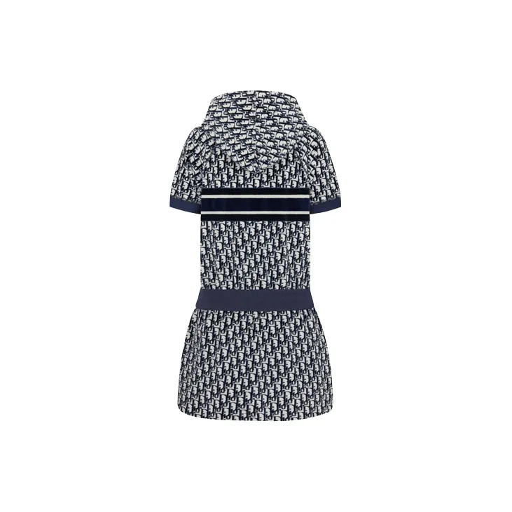 DIOR Quarterly New Products Short Sleeved Dresses Women's Navy-1