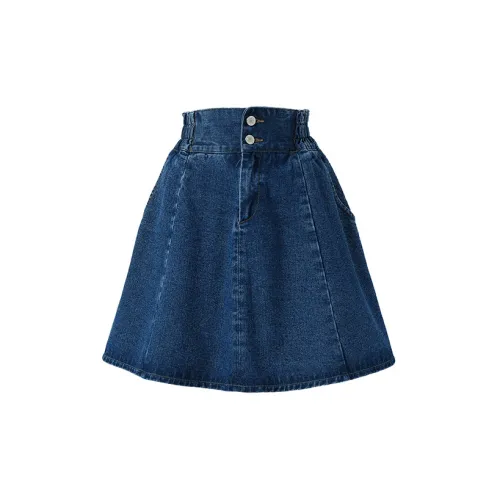 SOON FLOWER Casual Short Skirts Women's Blue