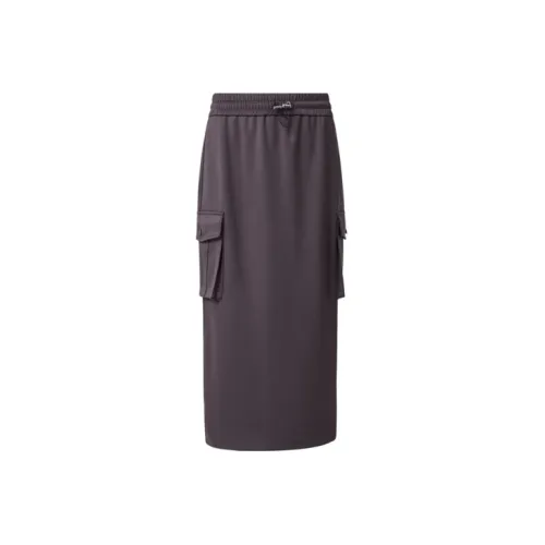 CALL ME THIS Casual Long Skirts Women's Gray Brown