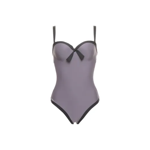 Selmark One-Piece Swimsuits Women's Purple Gray