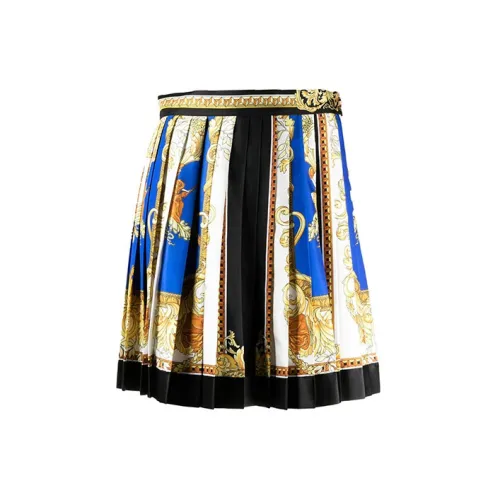 VERSACE Printed Skirt 'Royal Blue/Gold'