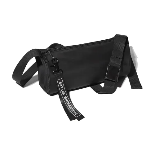 LIVEBOX EN DIRECT Nylon Fabric Cylinder Bag, Shoulder Bag, Crossbody Bag Regular Men's Black