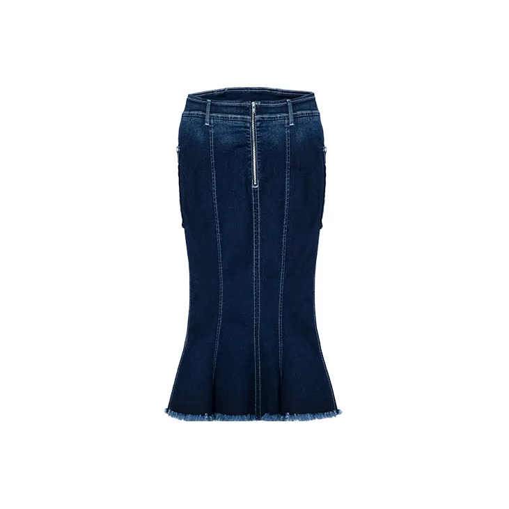 CM Denim Short Skirts Women's Navy Blue-1