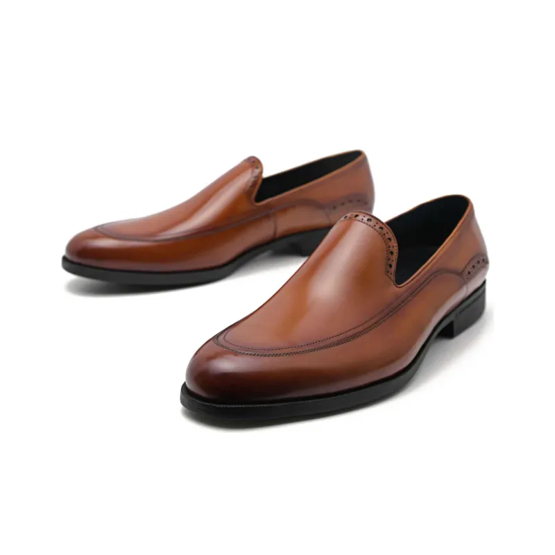 PEDRO Dress Shoes Men Low-Top Light Umber-3