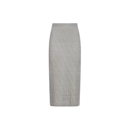 FENDI Casual Long Skirts Women's Gray