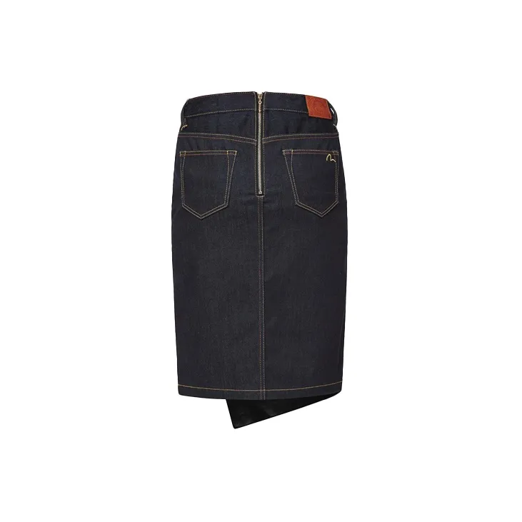 EVISU Casual Long Skirts Women's Denim Blue/Black-1