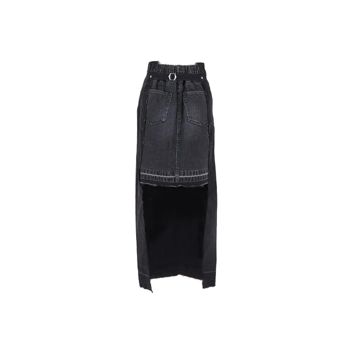 Sacai Pleated Midi Denim Skirt-1