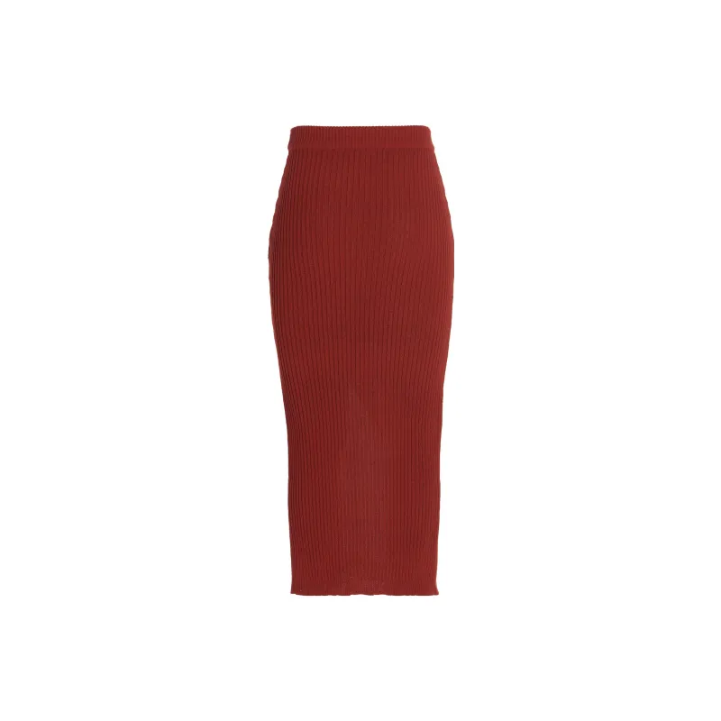 BALMAIN Casual Long Skirts Women's Red-1