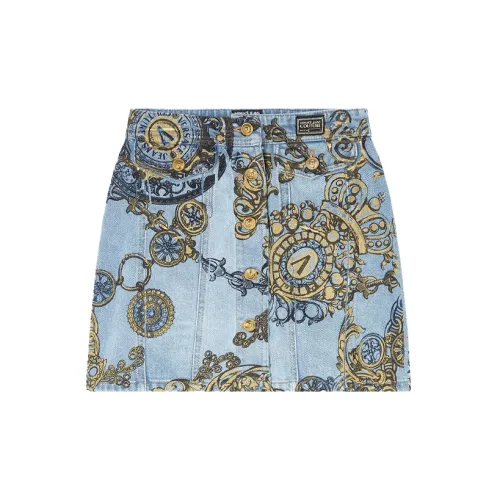 VERSACE JEANS COUTURE Denim Short Skirts Women's Blue