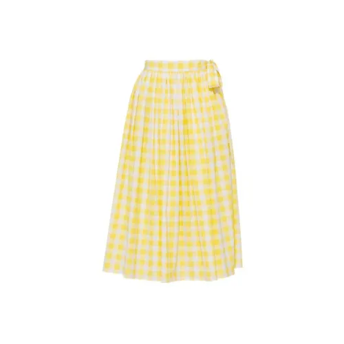 MIU MIU Casual Long Skirts Women's Yellow