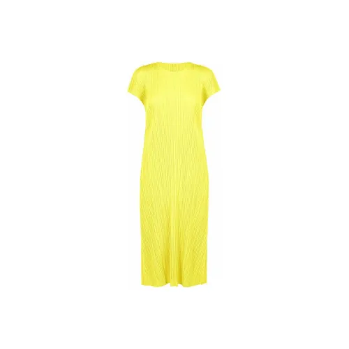 PLEATS PLEASE ISSEY MIYAKE Short-Sleeved Dresses Women's Yellow