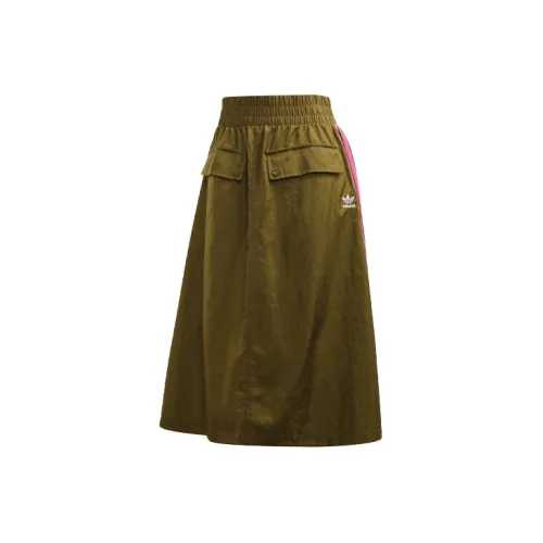 Adidas Originals Casual Long Skirts Women's Olive Green