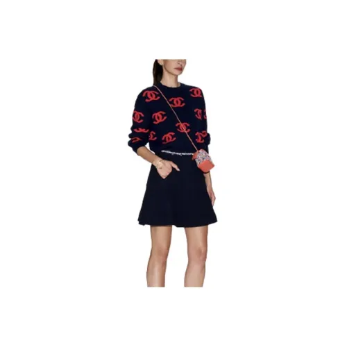 CHANEL Casual Short Skirts Women's Marine Blue