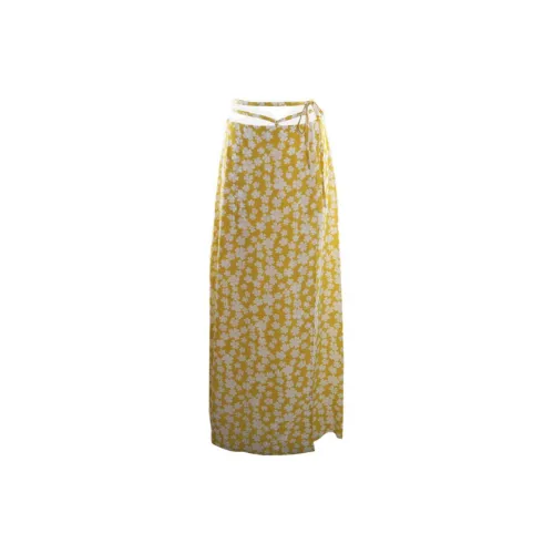 MIU MIU Casual Long Skirts Women's Yellow