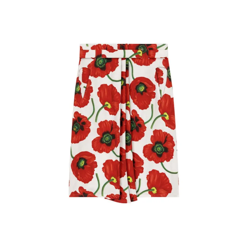 KENZO Poppy By Nigo Women's Skirt White Red-1