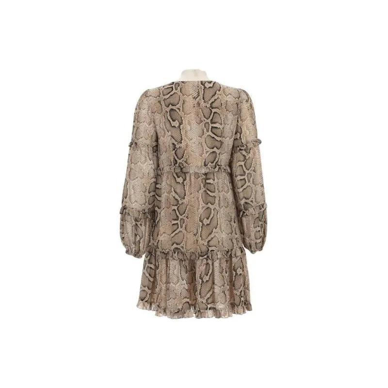 MICHAEL KORS Long Sleeved Dresses Women's Brown-1