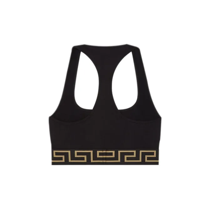 VERSACE Greca Border Sports Bra 'Black'-1