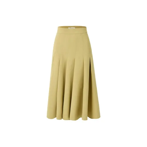 Amyenjoylife Casual Long Skirts Women's Mustard Yellow