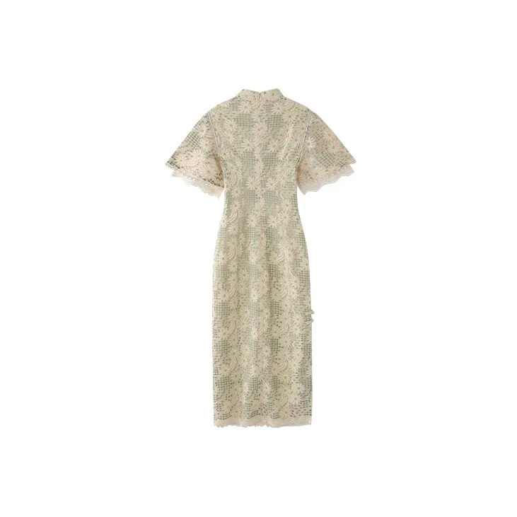 JINYE ORIENTAL Cheongsams Women's Beige Green-1