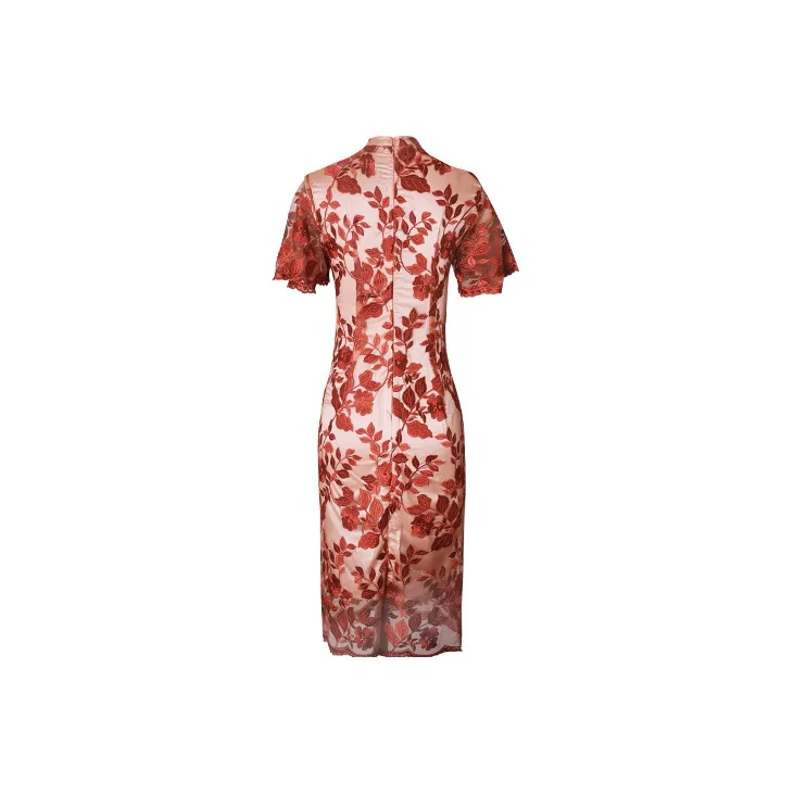 JINYE ORIENTAL Cheongsams Women's Rusty Orange-1
