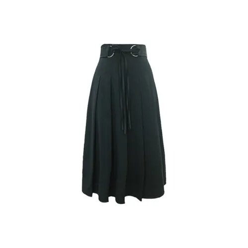 Even Vintage Casual Long Skirts Women's Black