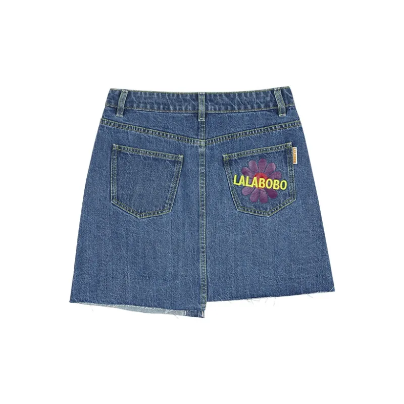 LALABOBO Cropped Skirt Dark Blue White-1