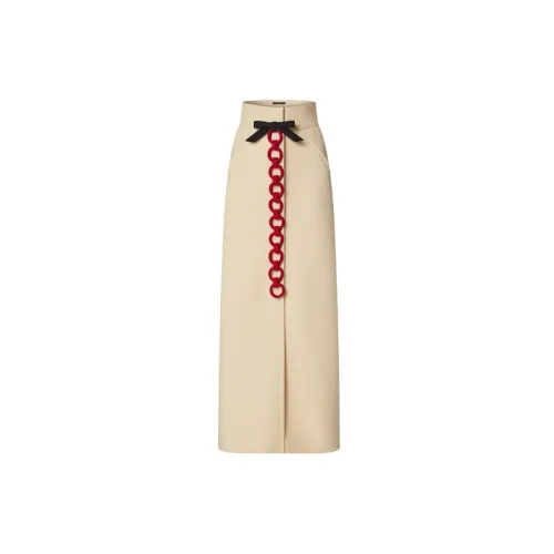 LOUIS VUITTON New Quarterly Products Of LV Casual Long Skirts Women's Yellow