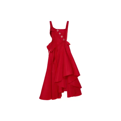 Alexander McQueen Slip Dresses Women's Red