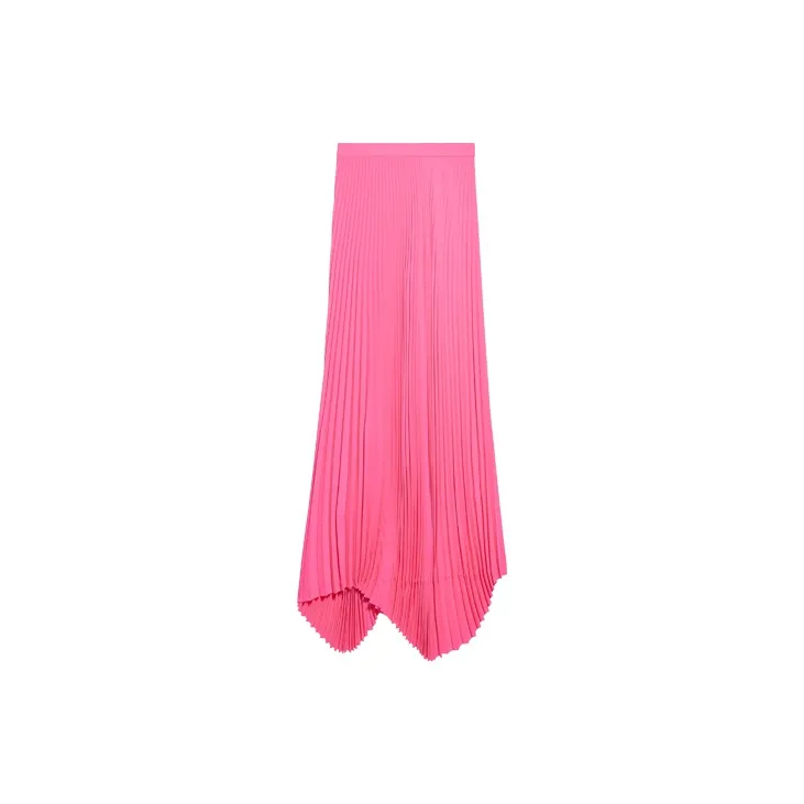 Balenciaga Assymetric Pleated Midi Skirt 'Fluo Pink'-1