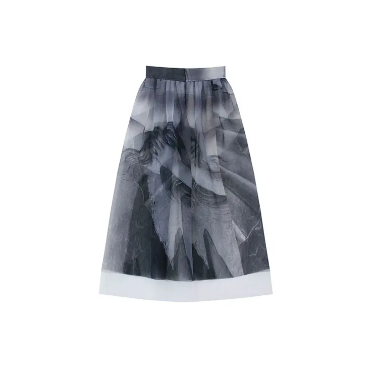 KIMHEKIM Casual Long Skirts Women's Ink-1