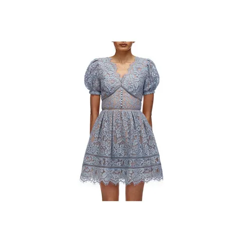 Self-portrait Short-Sleeved Dresses Women's Haze Blue