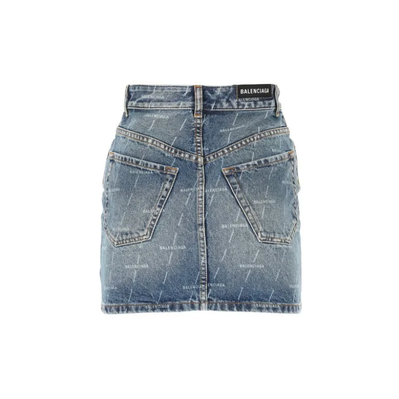 Balenciaga Mini 5 Pocket Skirt 'Authentic Dark Blue'-1